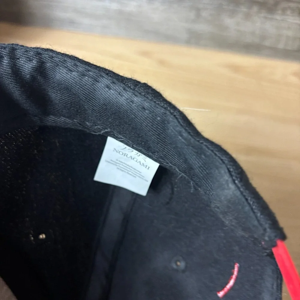 Noragami Hat Cap Snap Back Black Red Trucker Logo Adjustable